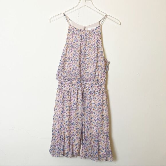 Lush Clothing Isabella Smocked Waist Floral Mini Dress, Size Large - Picture 3 of 16